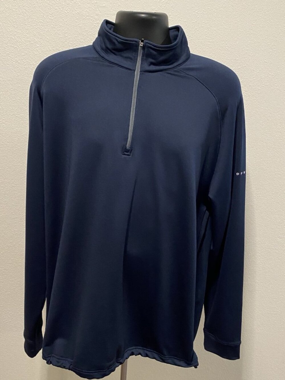 Dunning Golf Mens Size XXL Quarter Zip Pullover Navy Long Sleeves
